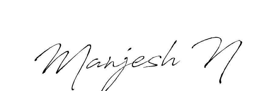 How to make Manjesh N name signature. Use Antro_Vectra style for creating short signs online. This is the latest handwritten sign. Manjesh N signature style 6 images and pictures png