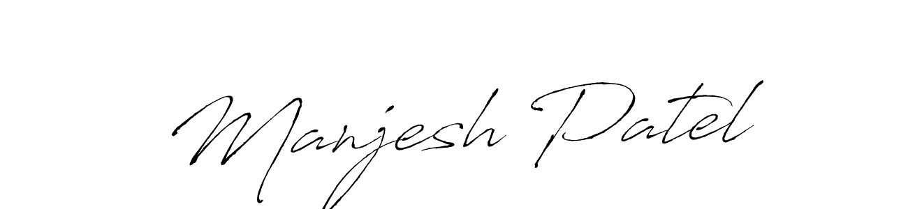 Manjesh Patel stylish signature style. Best Handwritten Sign (Antro_Vectra) for my name. Handwritten Signature Collection Ideas for my name Manjesh Patel. Manjesh Patel signature style 6 images and pictures png