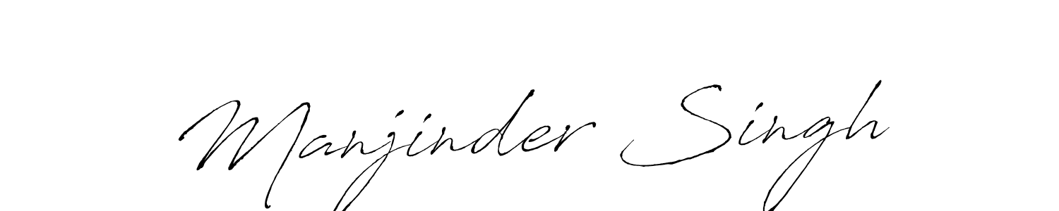 Make a beautiful signature design for name Manjinder Singh. With this signature (Antro_Vectra) style, you can create a handwritten signature for free. Manjinder Singh signature style 6 images and pictures png