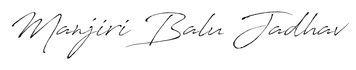 Create an unforgettable impression when signing with Manjiri Balu Jadhav name styled in Antro_Vectra typography. 100% free online generator. Manjiri Balu Jadhav signature style 6 images and pictures png