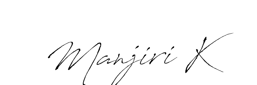 You should practise on your own different ways (Antro_Vectra) to write your name (Manjiri K) in signature. don't let someone else do it for you. Manjiri K signature style 6 images and pictures png