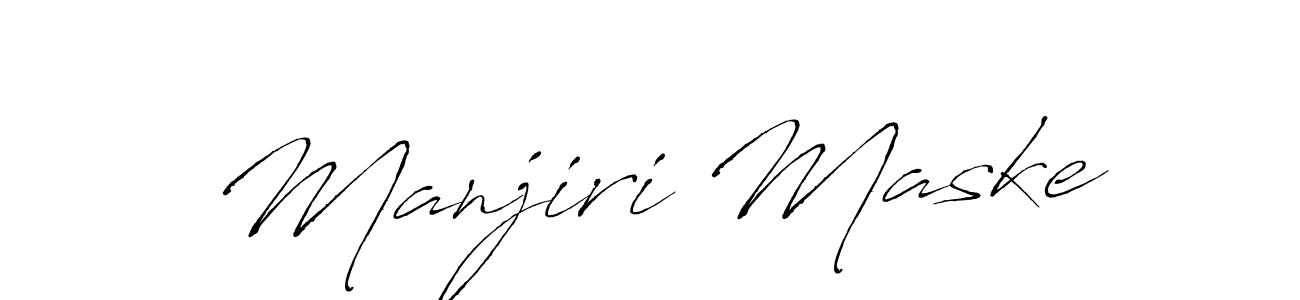 Create a beautiful signature design for name Manjiri Maske. With this signature (Antro_Vectra) fonts, you can make a handwritten signature for free. Manjiri Maske signature style 6 images and pictures png