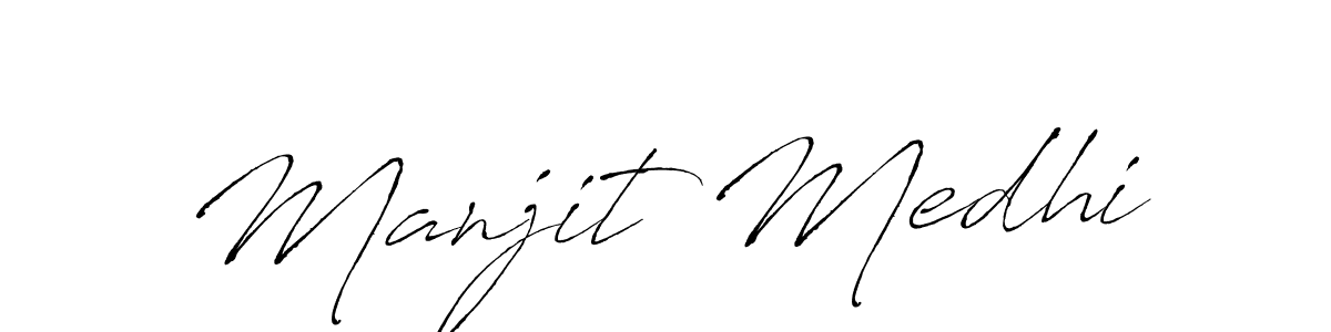 Design your own signature with our free online signature maker. With this signature software, you can create a handwritten (Antro_Vectra) signature for name Manjit Medhi. Manjit Medhi signature style 6 images and pictures png