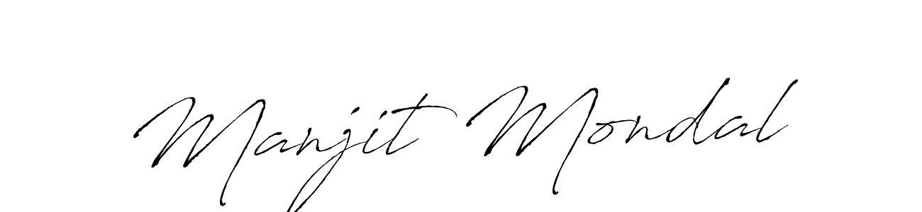 How to make Manjit Mondal name signature. Use Antro_Vectra style for creating short signs online. This is the latest handwritten sign. Manjit Mondal signature style 6 images and pictures png