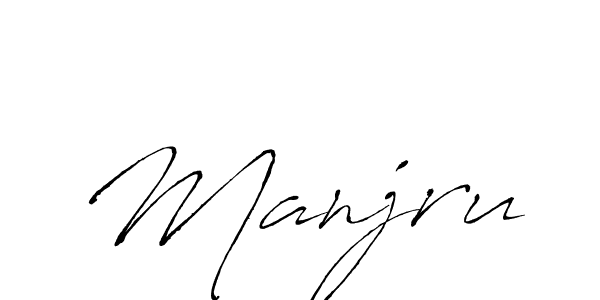 Make a beautiful signature design for name Manjru. With this signature (Antro_Vectra) style, you can create a handwritten signature for free. Manjru signature style 6 images and pictures png