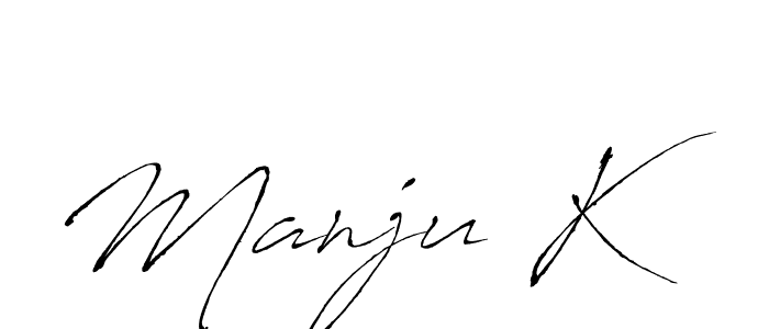 Create a beautiful signature design for name Manju K. With this signature (Antro_Vectra) fonts, you can make a handwritten signature for free. Manju K signature style 6 images and pictures png