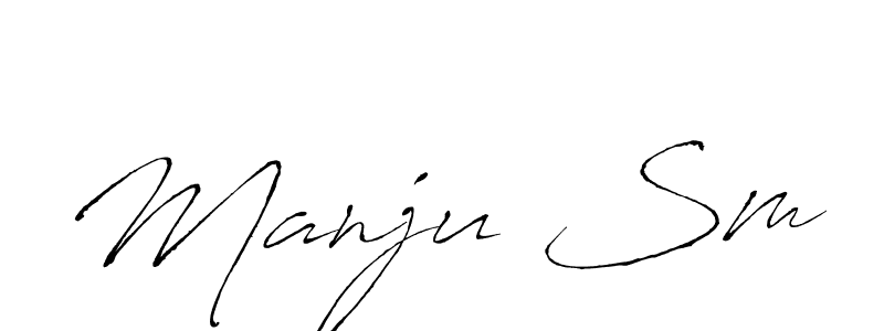 Manju Sm stylish signature style. Best Handwritten Sign (Antro_Vectra) for my name. Handwritten Signature Collection Ideas for my name Manju Sm. Manju Sm signature style 6 images and pictures png