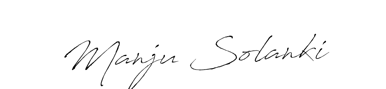 Design your own signature with our free online signature maker. With this signature software, you can create a handwritten (Antro_Vectra) signature for name Manju Solanki. Manju Solanki signature style 6 images and pictures png