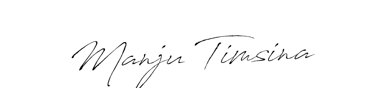 Manju Timsina stylish signature style. Best Handwritten Sign (Antro_Vectra) for my name. Handwritten Signature Collection Ideas for my name Manju Timsina. Manju Timsina signature style 6 images and pictures png