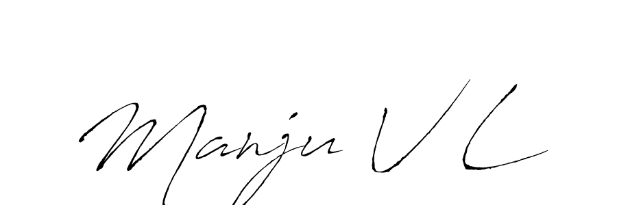 Also we have Manju V L name is the best signature style. Create professional handwritten signature collection using Antro_Vectra autograph style. Manju V L signature style 6 images and pictures png