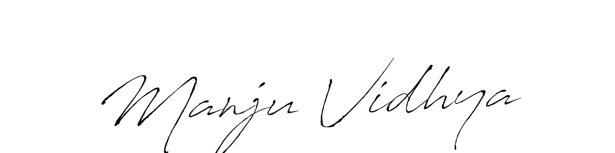 The best way (Antro_Vectra) to make a short signature is to pick only two or three words in your name. The name Manju Vidhya include a total of six letters. For converting this name. Manju Vidhya signature style 6 images and pictures png