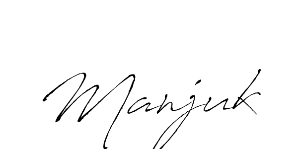 Create a beautiful signature design for name Manjuk. With this signature (Antro_Vectra) fonts, you can make a handwritten signature for free. Manjuk signature style 6 images and pictures png