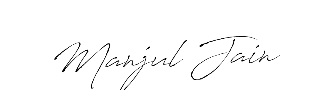 Make a beautiful signature design for name Manjul Jain. With this signature (Antro_Vectra) style, you can create a handwritten signature for free. Manjul Jain signature style 6 images and pictures png