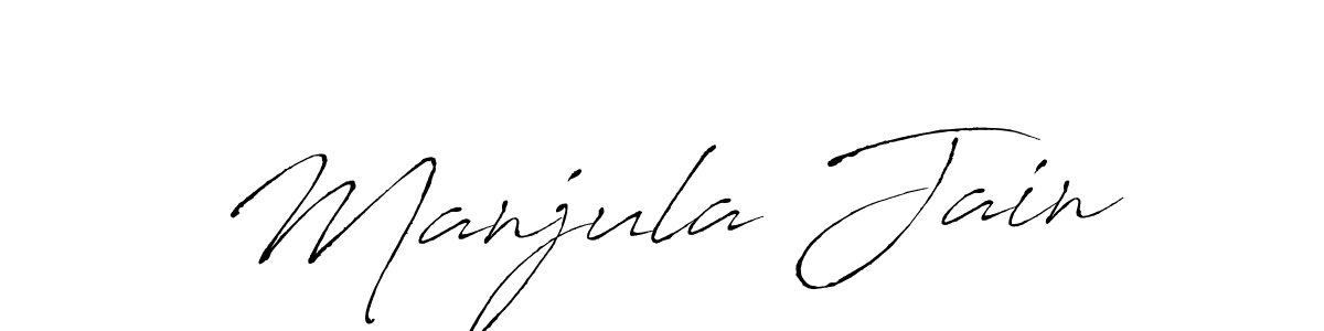 Antro_Vectra is a professional signature style that is perfect for those who want to add a touch of class to their signature. It is also a great choice for those who want to make their signature more unique. Get Manjula Jain name to fancy signature for free. Manjula Jain signature style 6 images and pictures png