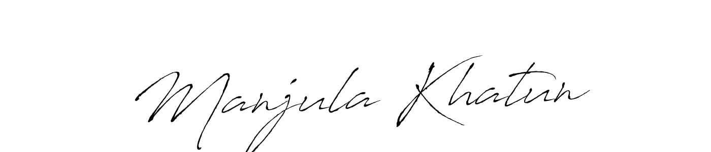 Manjula Khatun stylish signature style. Best Handwritten Sign (Antro_Vectra) for my name. Handwritten Signature Collection Ideas for my name Manjula Khatun. Manjula Khatun signature style 6 images and pictures png