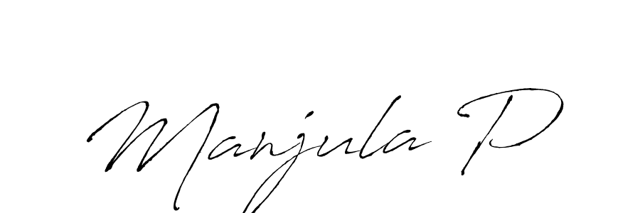 Make a beautiful signature design for name Manjula P. With this signature (Antro_Vectra) style, you can create a handwritten signature for free. Manjula P signature style 6 images and pictures png
