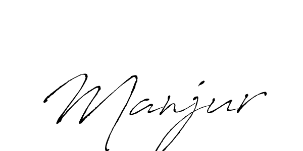 Make a beautiful signature design for name Manjur. With this signature (Antro_Vectra) style, you can create a handwritten signature for free. Manjur signature style 6 images and pictures png