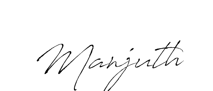 Use a signature maker to create a handwritten signature online. With this signature software, you can design (Antro_Vectra) your own signature for name Manjuth. Manjuth signature style 6 images and pictures png
