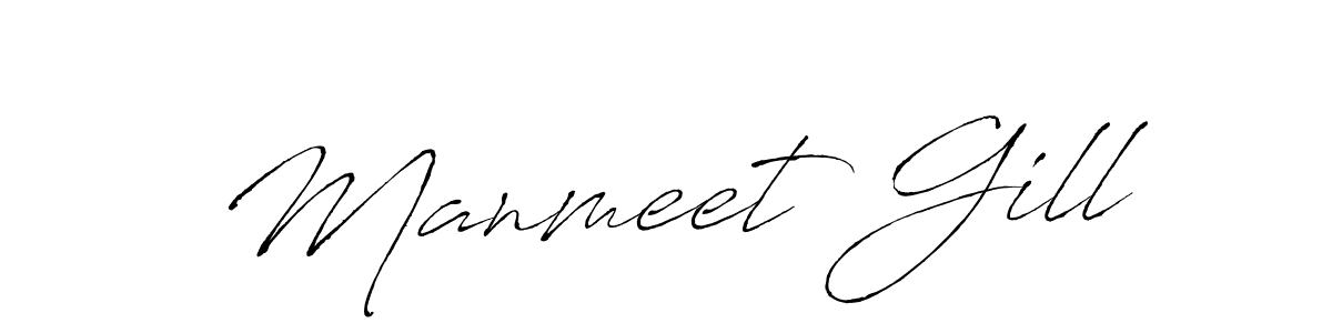 Make a beautiful signature design for name Manmeet Gill. With this signature (Antro_Vectra) style, you can create a handwritten signature for free. Manmeet Gill signature style 6 images and pictures png