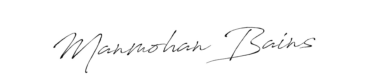 The best way (Antro_Vectra) to make a short signature is to pick only two or three words in your name. The name Manmohan Bains include a total of six letters. For converting this name. Manmohan Bains signature style 6 images and pictures png