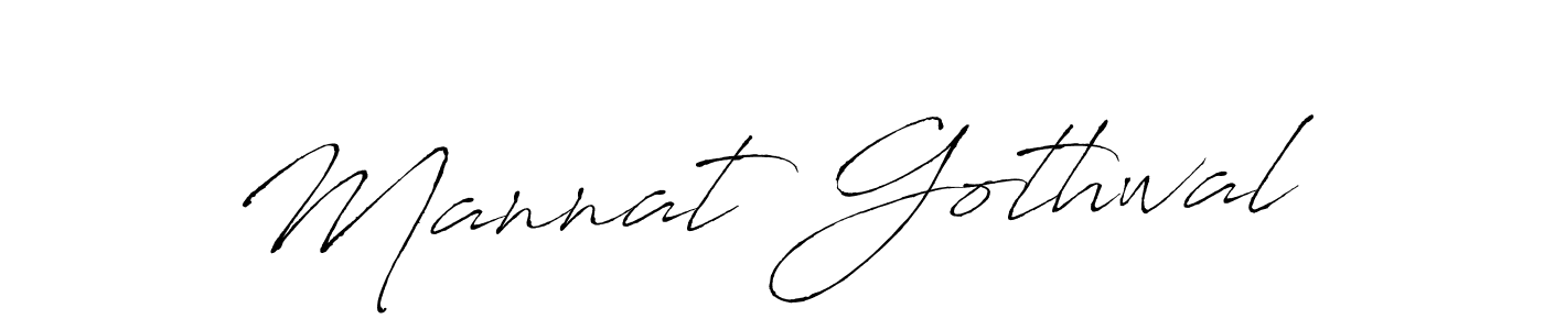 How to make Mannat Gothwal name signature. Use Antro_Vectra style for creating short signs online. This is the latest handwritten sign. Mannat Gothwal signature style 6 images and pictures png