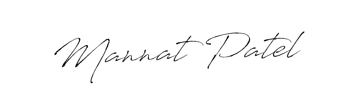 Mannat Patel stylish signature style. Best Handwritten Sign (Antro_Vectra) for my name. Handwritten Signature Collection Ideas for my name Mannat Patel. Mannat Patel signature style 6 images and pictures png