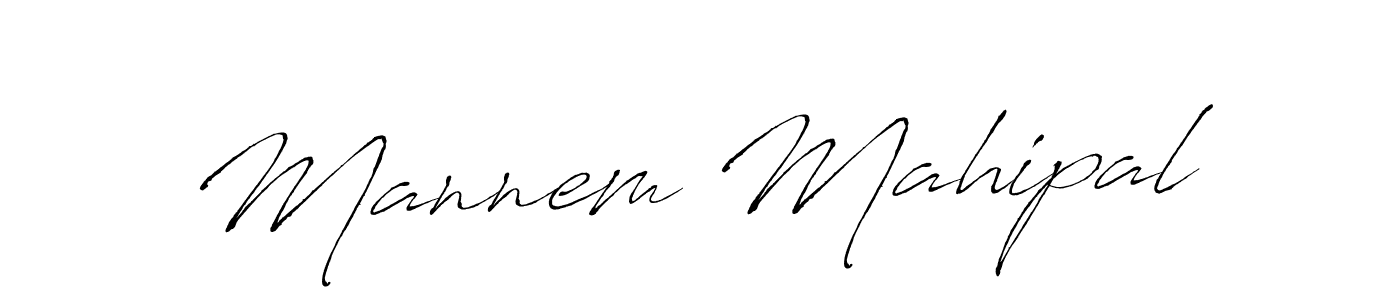 How to make Mannem Mahipal name signature. Use Antro_Vectra style for creating short signs online. This is the latest handwritten sign. Mannem Mahipal signature style 6 images and pictures png