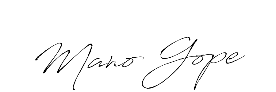Create a beautiful signature design for name Mano Gope. With this signature (Antro_Vectra) fonts, you can make a handwritten signature for free. Mano Gope signature style 6 images and pictures png