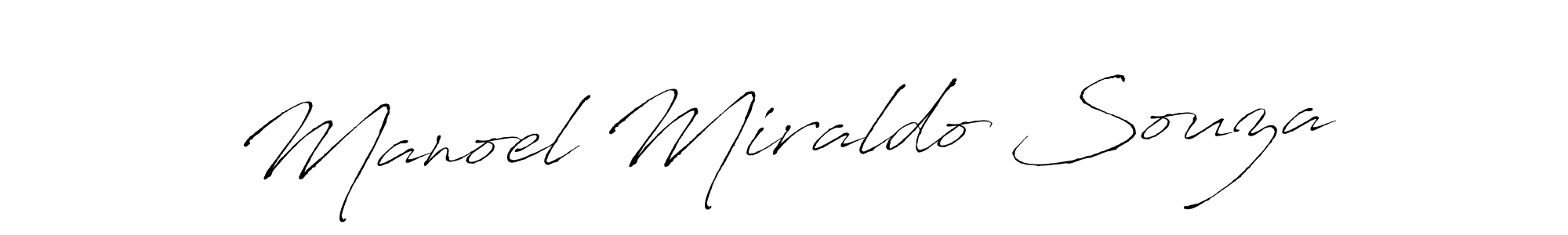 Create a beautiful signature design for name Manoel Miraldo Souza. With this signature (Antro_Vectra) fonts, you can make a handwritten signature for free. Manoel Miraldo Souza signature style 6 images and pictures png