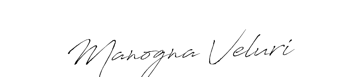 Make a beautiful signature design for name Manogna Veluri. With this signature (Antro_Vectra) style, you can create a handwritten signature for free. Manogna Veluri signature style 6 images and pictures png