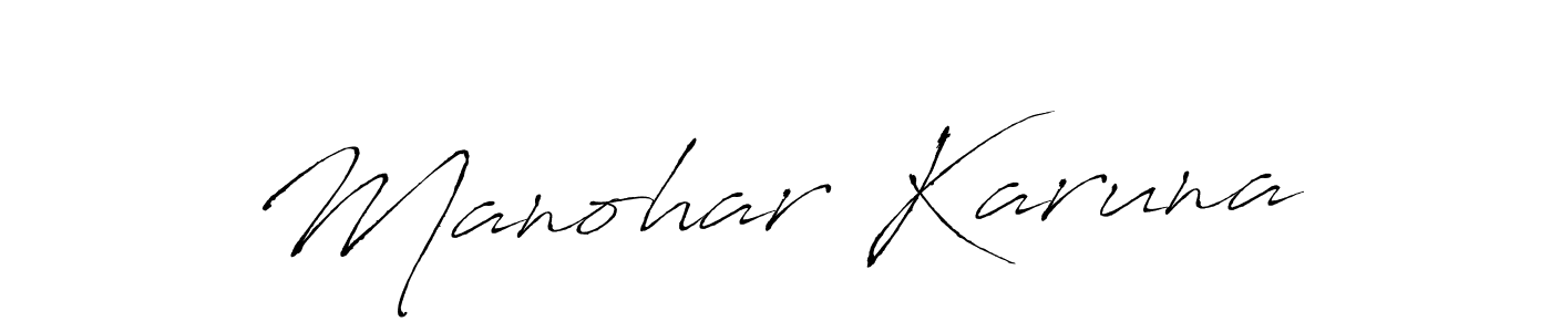 Design your own signature with our free online signature maker. With this signature software, you can create a handwritten (Antro_Vectra) signature for name Manohar Karuna. Manohar Karuna signature style 6 images and pictures png