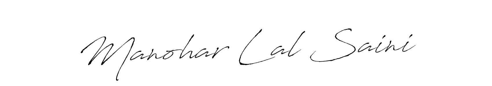 How to make Manohar Lal Saini name signature. Use Antro_Vectra style for creating short signs online. This is the latest handwritten sign. Manohar Lal Saini signature style 6 images and pictures png