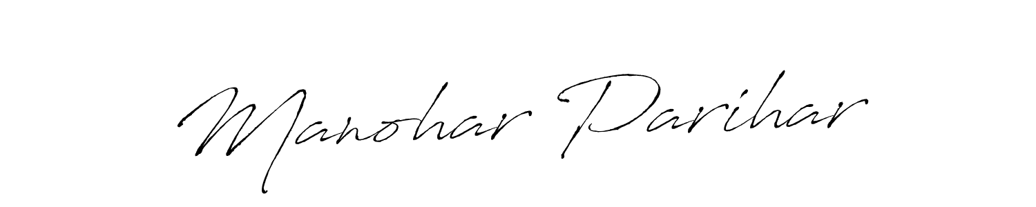 How to make Manohar Parihar name signature. Use Antro_Vectra style for creating short signs online. This is the latest handwritten sign. Manohar Parihar signature style 6 images and pictures png