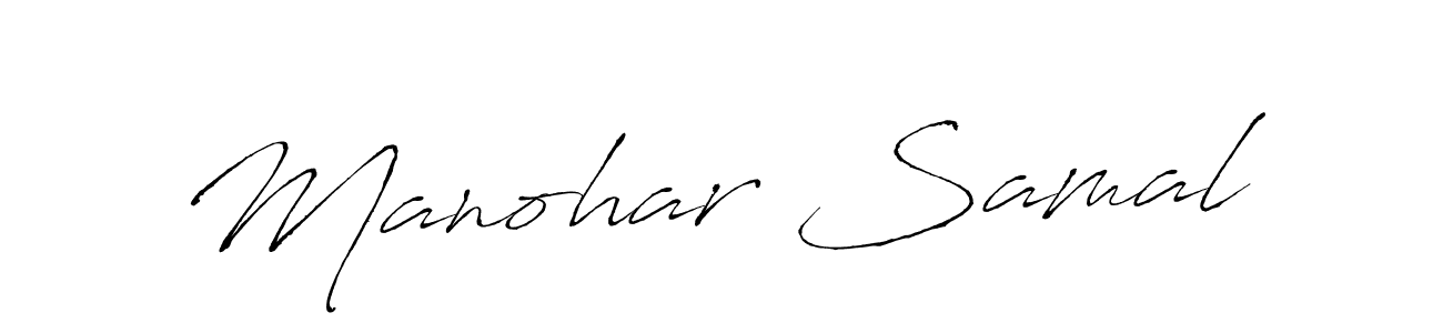 How to make Manohar Samal name signature. Use Antro_Vectra style for creating short signs online. This is the latest handwritten sign. Manohar Samal signature style 6 images and pictures png