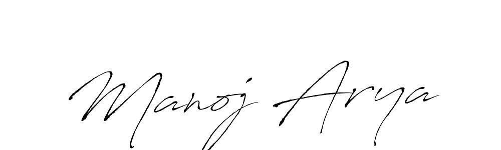 Design your own signature with our free online signature maker. With this signature software, you can create a handwritten (Antro_Vectra) signature for name Manoj Arya. Manoj Arya signature style 6 images and pictures png