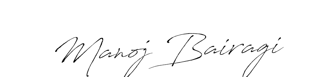 How to make Manoj Bairagi name signature. Use Antro_Vectra style for creating short signs online. This is the latest handwritten sign. Manoj Bairagi signature style 6 images and pictures png