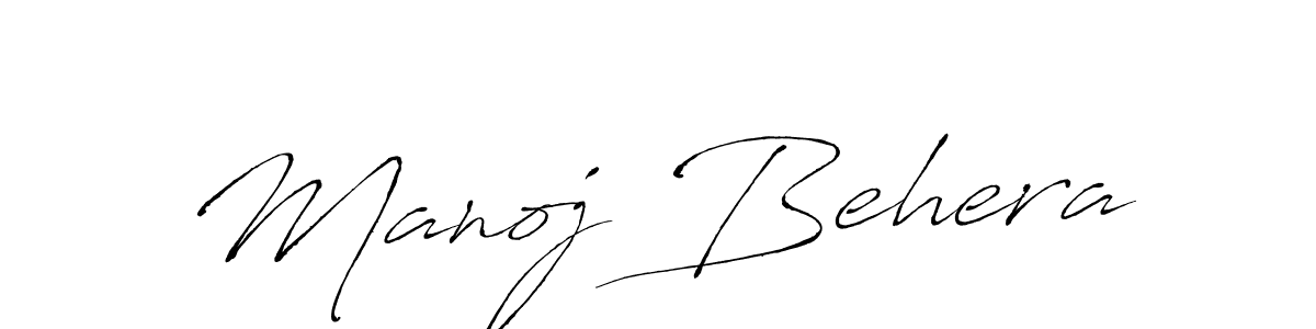 How to make Manoj Behera name signature. Use Antro_Vectra style for creating short signs online. This is the latest handwritten sign. Manoj Behera signature style 6 images and pictures png