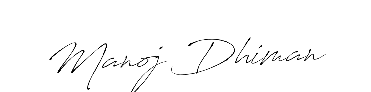 How to make Manoj Dhiman signature? Antro_Vectra is a professional autograph style. Create handwritten signature for Manoj Dhiman name. Manoj Dhiman signature style 6 images and pictures png