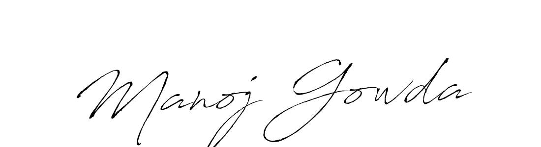 Manoj Gowda stylish signature style. Best Handwritten Sign (Antro_Vectra) for my name. Handwritten Signature Collection Ideas for my name Manoj Gowda. Manoj Gowda signature style 6 images and pictures png