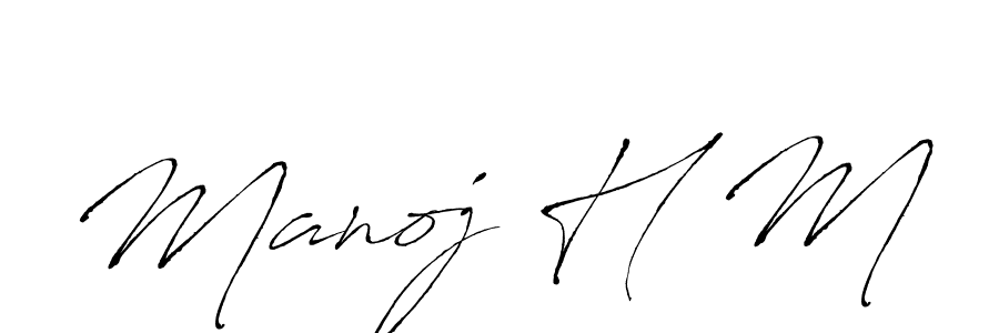 The best way (Antro_Vectra) to make a short signature is to pick only two or three words in your name. The name Manoj H M include a total of six letters. For converting this name. Manoj H M signature style 6 images and pictures png