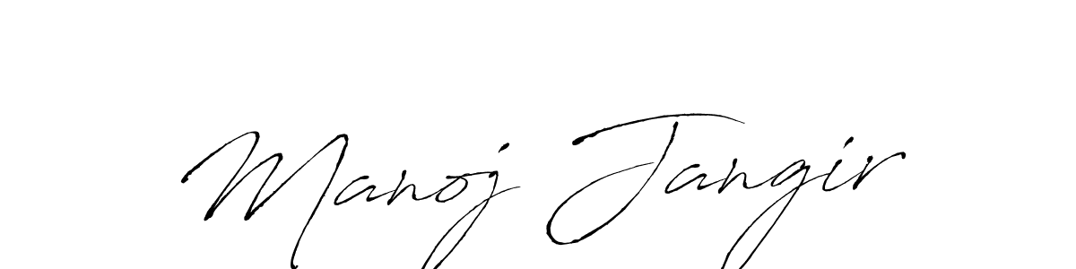 Make a beautiful signature design for name Manoj Jangir. With this signature (Antro_Vectra) style, you can create a handwritten signature for free. Manoj Jangir signature style 6 images and pictures png