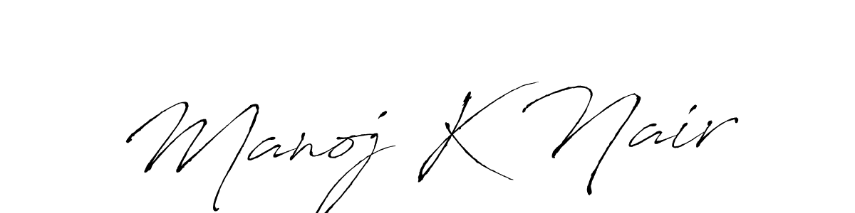 The best way (Antro_Vectra) to make a short signature is to pick only two or three words in your name. The name Manoj K Nair include a total of six letters. For converting this name. Manoj K Nair signature style 6 images and pictures png