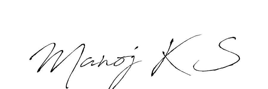 Design your own signature with our free online signature maker. With this signature software, you can create a handwritten (Antro_Vectra) signature for name Manoj K S. Manoj K S signature style 6 images and pictures png