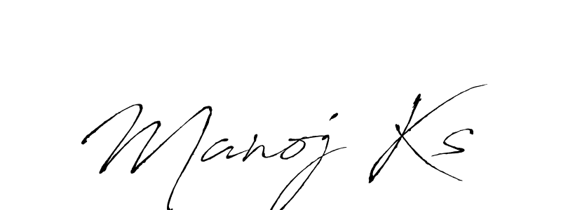 Make a beautiful signature design for name Manoj Ks. With this signature (Antro_Vectra) style, you can create a handwritten signature for free. Manoj Ks signature style 6 images and pictures png