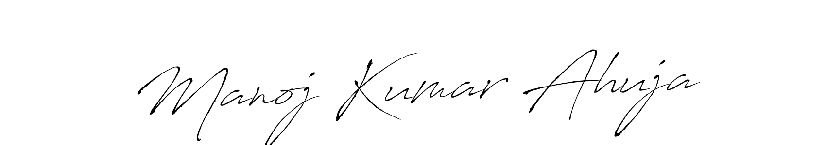 Make a beautiful signature design for name Manoj Kumar Ahuja. With this signature (Antro_Vectra) style, you can create a handwritten signature for free. Manoj Kumar Ahuja signature style 6 images and pictures png
