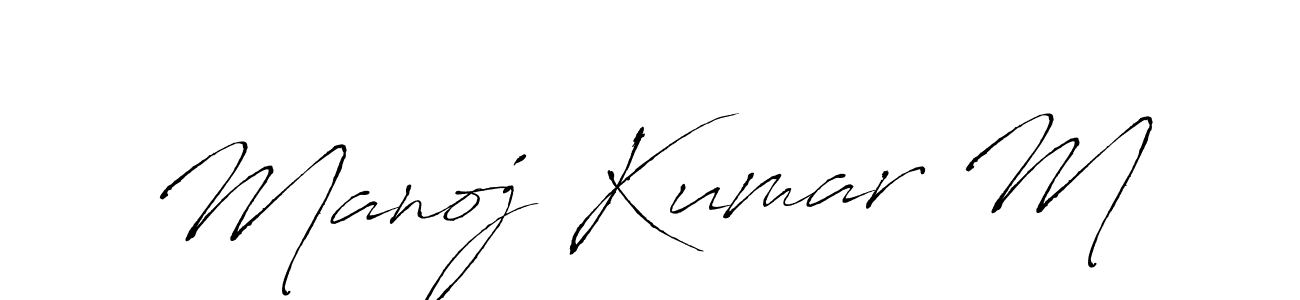 Use a signature maker to create a handwritten signature online. With this signature software, you can design (Antro_Vectra) your own signature for name Manoj Kumar M. Manoj Kumar M signature style 6 images and pictures png