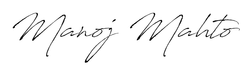 Achieve flawless digital penmanship with Manoj Mahto name in Antro_Vectra font. The perfect tool for creating online signatures. Manoj Mahto signature style 6 images and pictures png