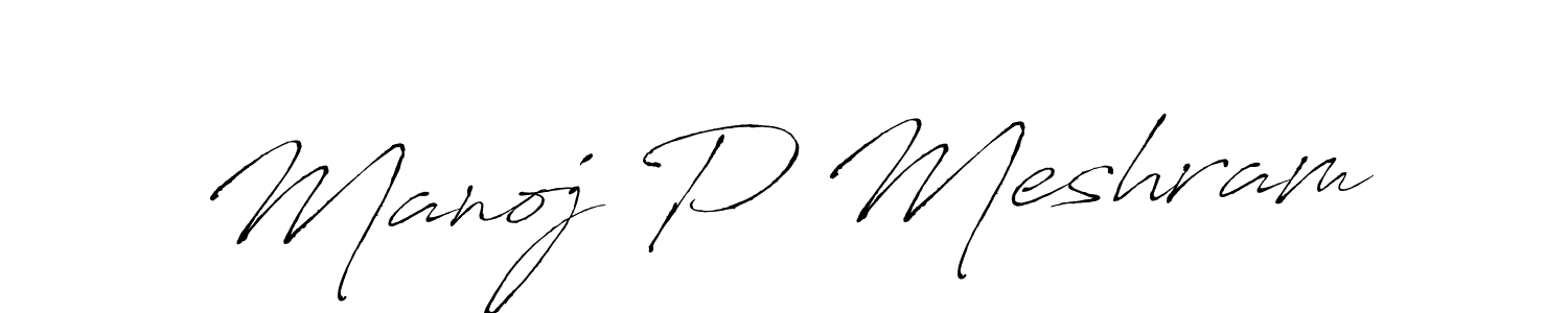How to make Manoj P Meshram name signature. Use Antro_Vectra style for creating short signs online. This is the latest handwritten sign. Manoj P Meshram signature style 6 images and pictures png