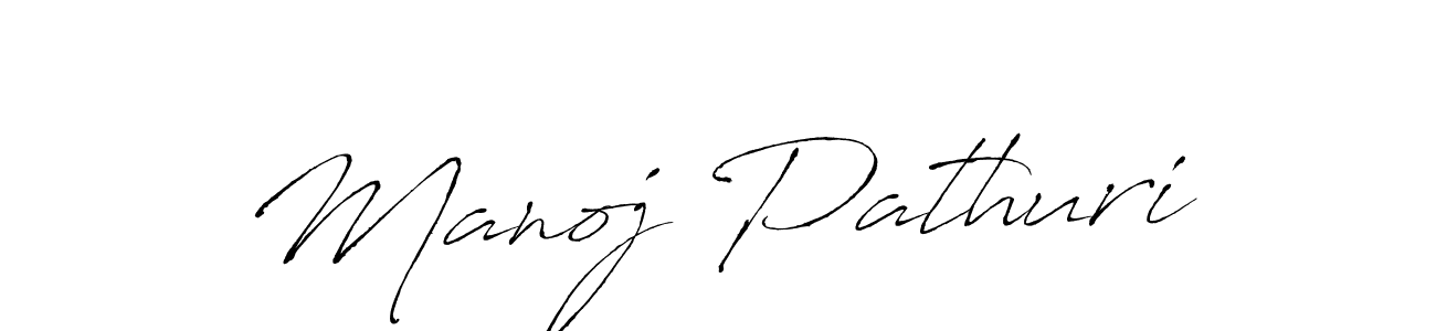 How to make Manoj Pathuri name signature. Use Antro_Vectra style for creating short signs online. This is the latest handwritten sign. Manoj Pathuri signature style 6 images and pictures png