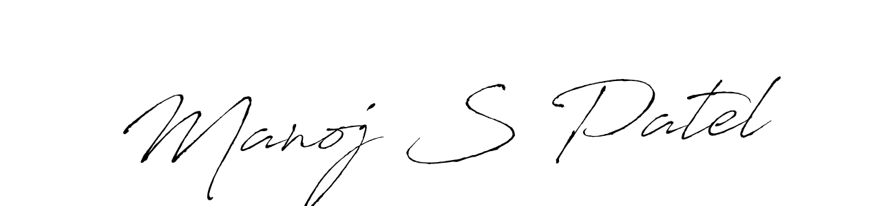 How to make Manoj S Patel name signature. Use Antro_Vectra style for creating short signs online. This is the latest handwritten sign. Manoj S Patel signature style 6 images and pictures png